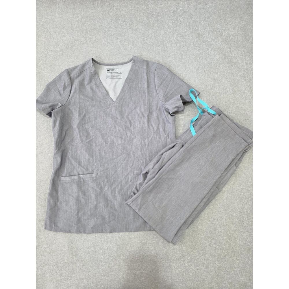 Womens Figs Heather Gray scubs set/Top/Pants/S Top/XS Bottoms!